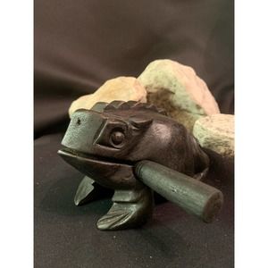 RIBBIT! Wooden frog with stick to make frog noises